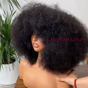 Luxury naturalista Afro bang glueless easy to wear human hair wig